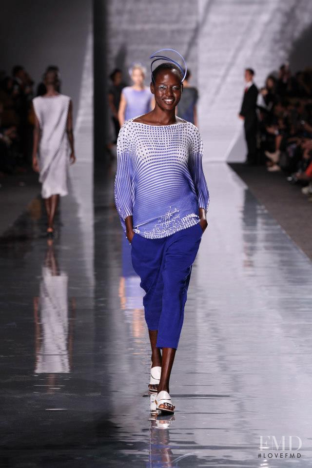 Ajak Deng featured in  the Issey Miyake fashion show for Spring/Summer 2013