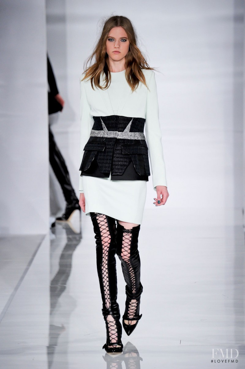 Lieve Dannau featured in  the Antonio Berardi fashion show for Autumn/Winter 2014
