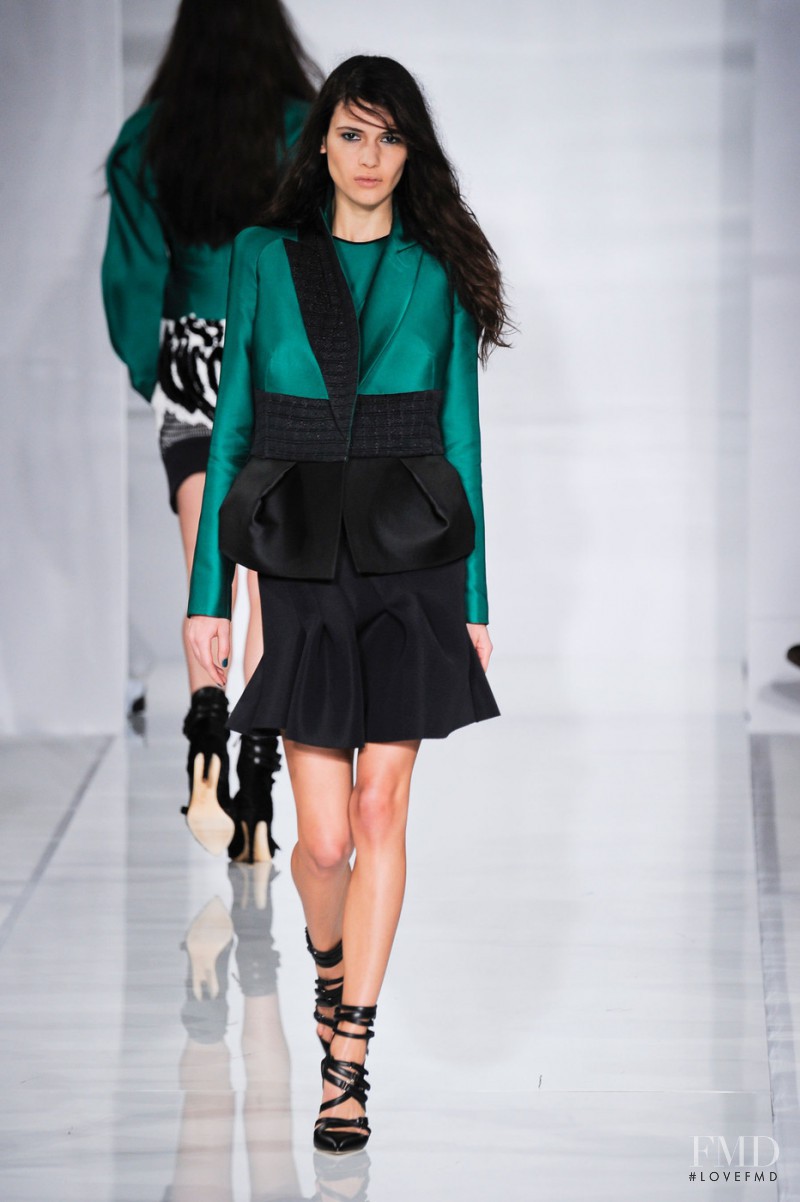 Iana Godnia featured in  the Antonio Berardi fashion show for Autumn/Winter 2014