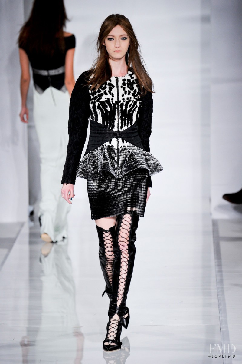 Kasia Jujeczka featured in  the Antonio Berardi fashion show for Autumn/Winter 2014