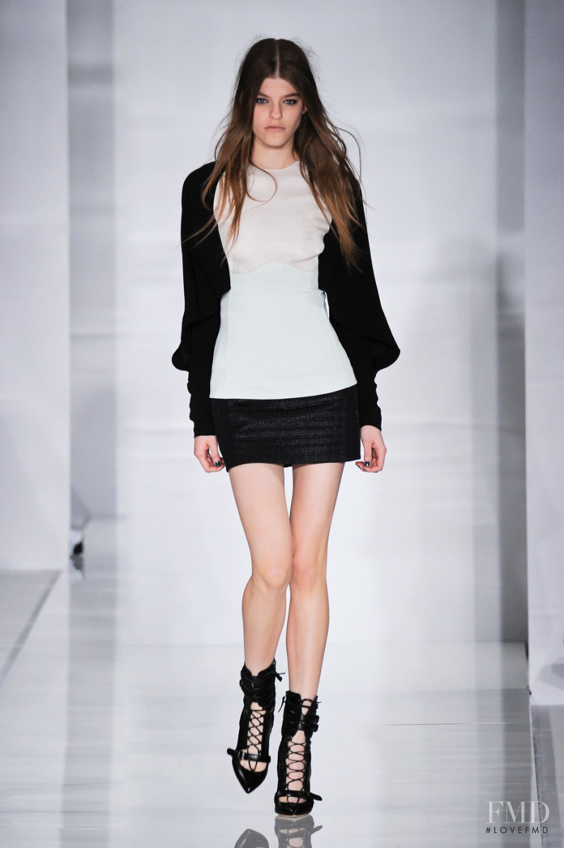 Kia Low featured in  the Antonio Berardi fashion show for Autumn/Winter 2014