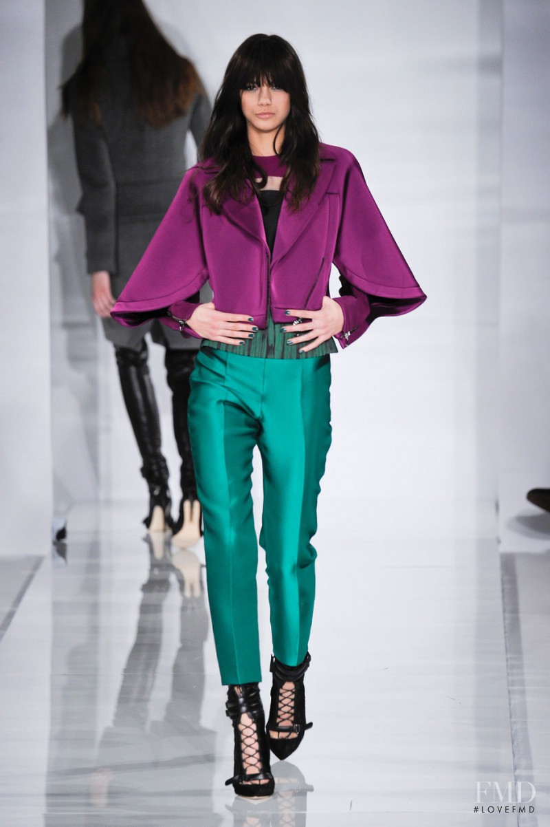 Anja Leuenberger featured in  the Antonio Berardi fashion show for Autumn/Winter 2014