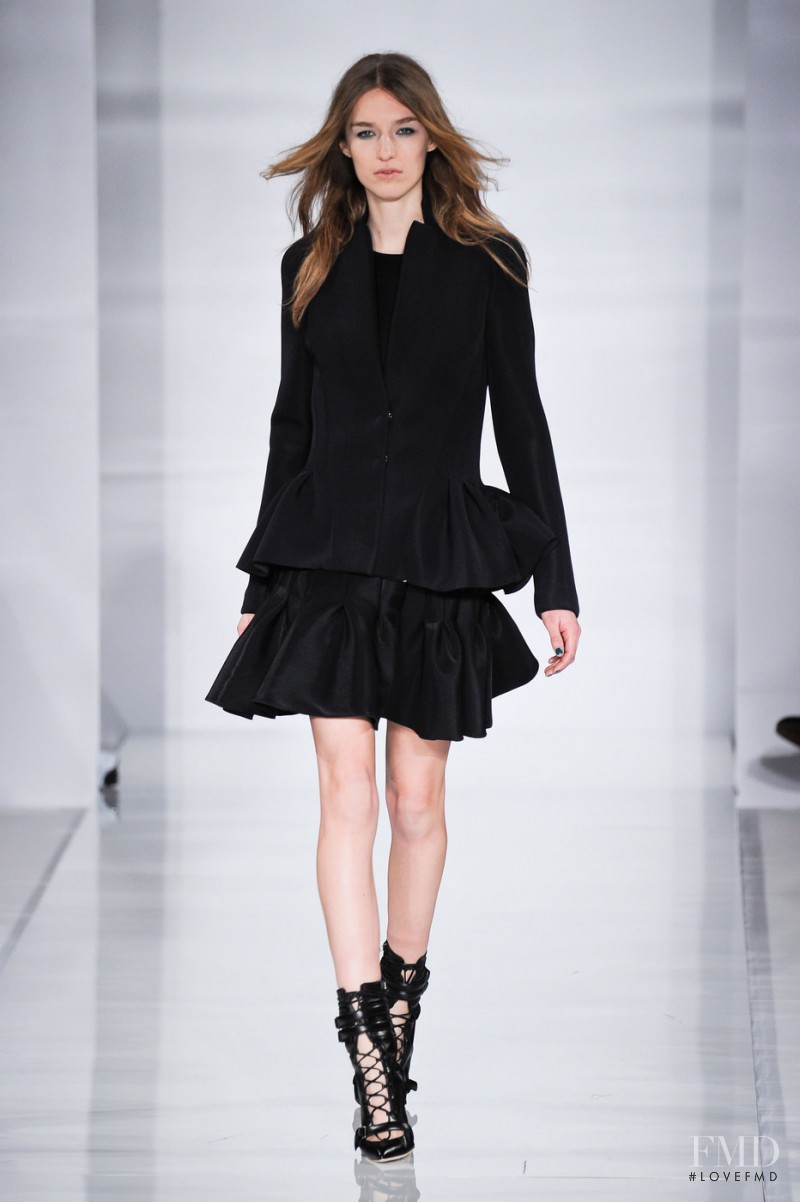 Manuela Frey featured in  the Antonio Berardi fashion show for Autumn/Winter 2014