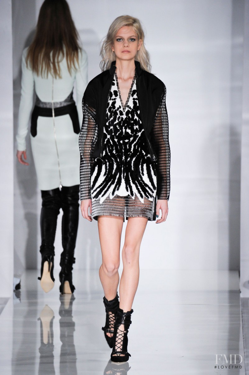 Caroline Schurch featured in  the Antonio Berardi fashion show for Autumn/Winter 2014