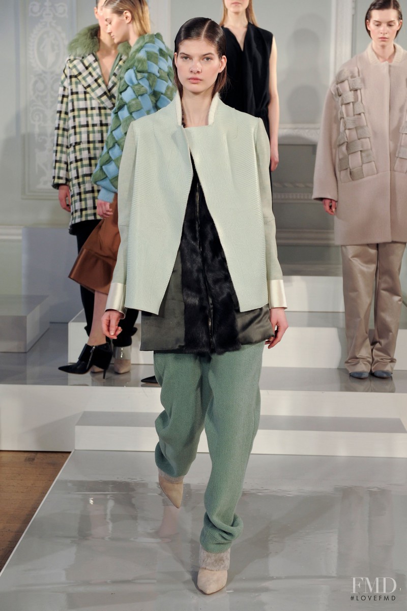 Kisa Cheban featured in  the Nicole Farhi fashion show for Autumn/Winter 2014