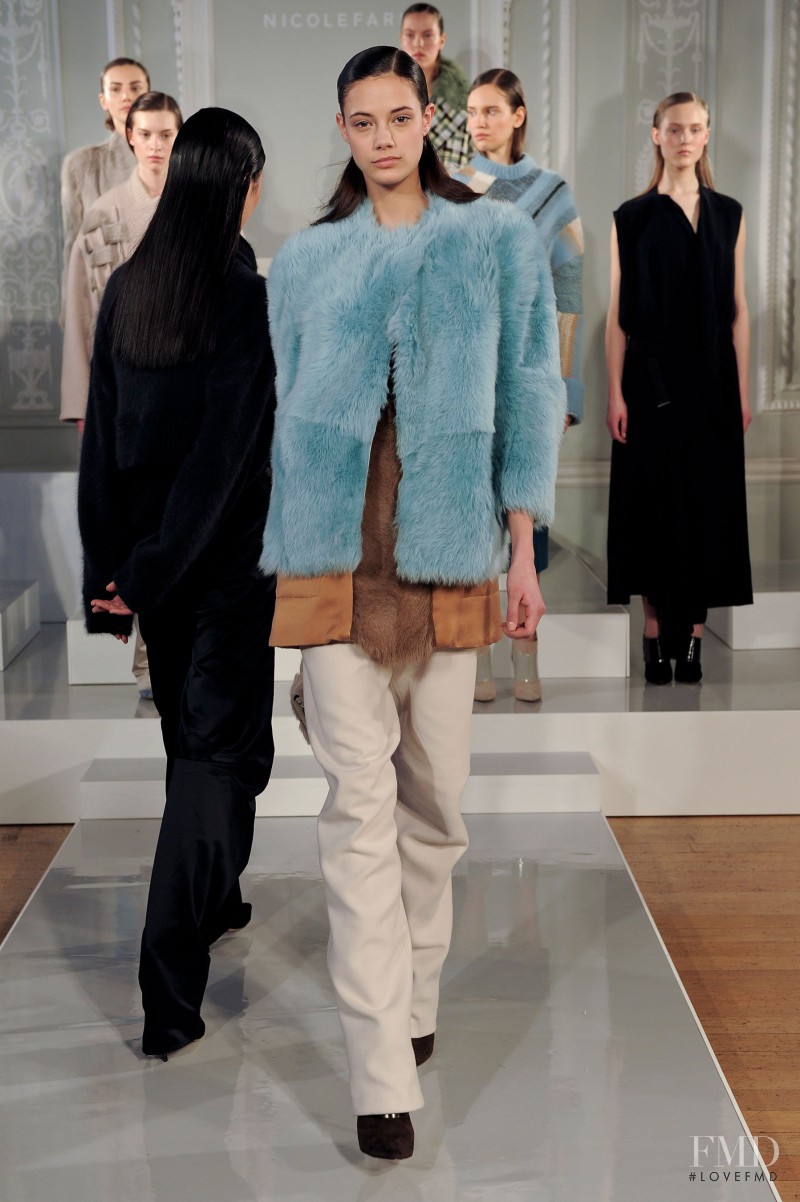Anja Leuenberger featured in  the Nicole Farhi fashion show for Autumn/Winter 2014