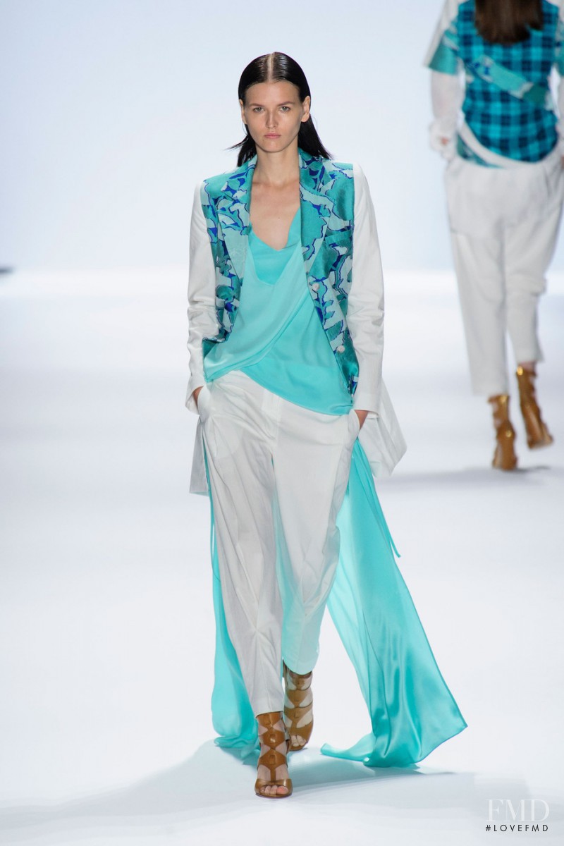 Katlin Aas featured in  the Richard Chai fashion show for Spring/Summer 2014