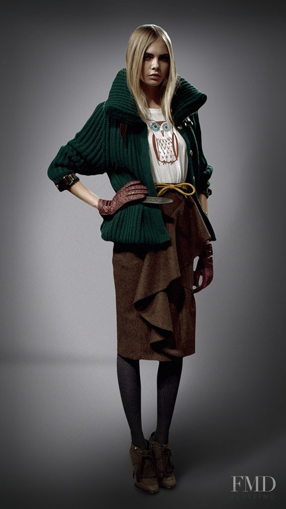 Cara Delevingne featured in  the Burberry lookbook for Autumn/Winter 2012