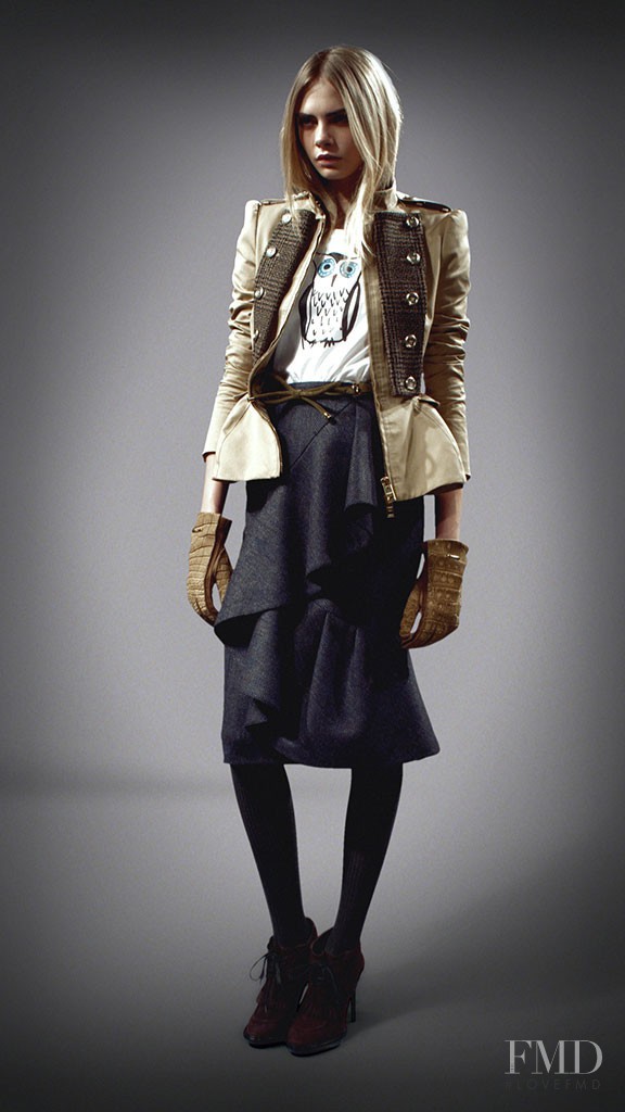 Cara Delevingne featured in  the Burberry lookbook for Autumn/Winter 2012