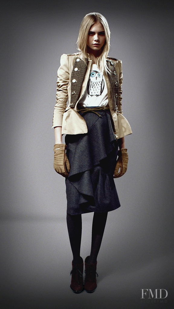 Cara Delevingne featured in  the Burberry lookbook for Autumn/Winter 2012