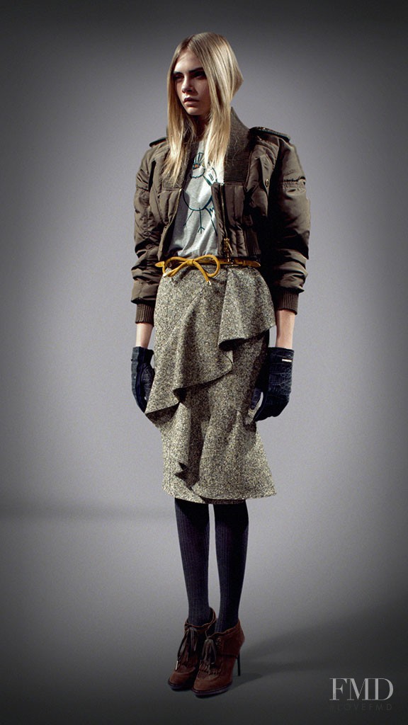 Cara Delevingne featured in  the Burberry lookbook for Autumn/Winter 2012