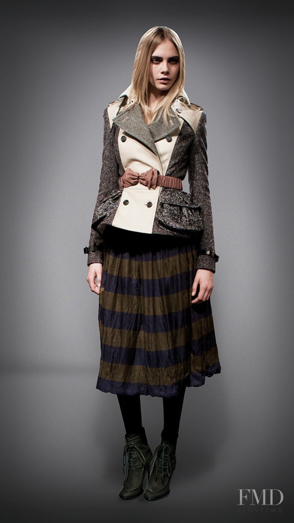 Cara Delevingne featured in  the Burberry lookbook for Autumn/Winter 2012