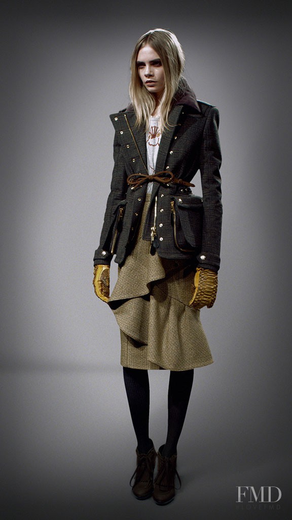 Cara Delevingne featured in  the Burberry lookbook for Autumn/Winter 2012