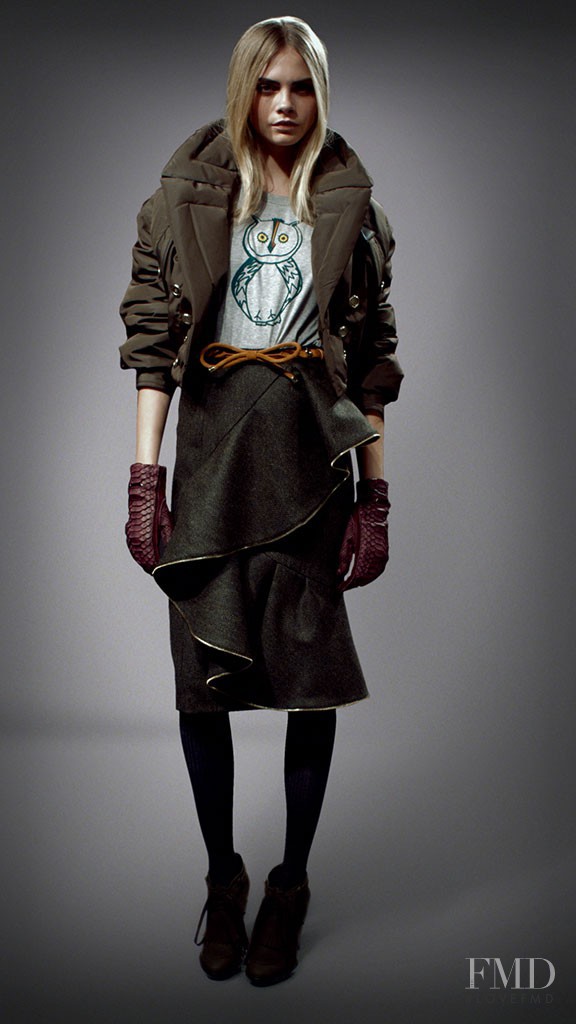 Cara Delevingne featured in  the Burberry lookbook for Autumn/Winter 2012
