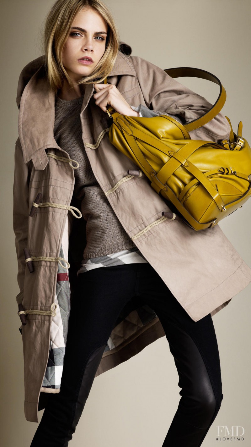 Cara Delevingne featured in  the Burberry lookbook for Spring/Summer 2012