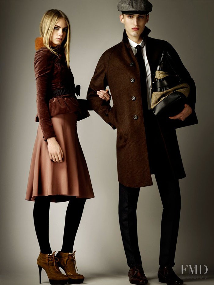 Cara Delevingne featured in  the Burberry Prorsum lookbook for Pre-Fall 2012