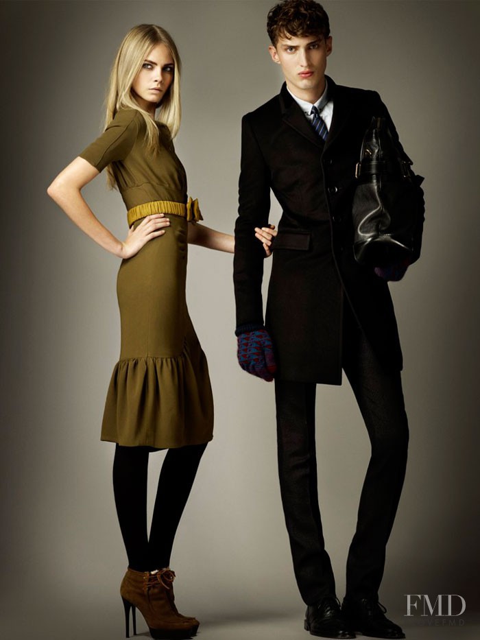 Cara Delevingne featured in  the Burberry Prorsum lookbook for Pre-Fall 2012