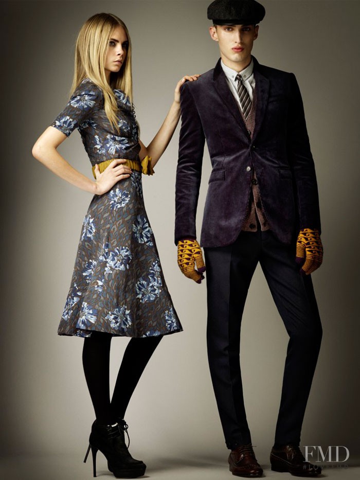 Cara Delevingne featured in  the Burberry Prorsum lookbook for Pre-Fall 2012