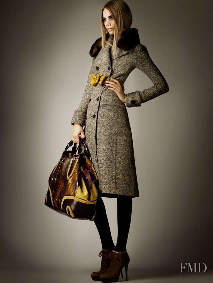 Cara Delevingne featured in  the Burberry Prorsum lookbook for Pre-Fall 2012