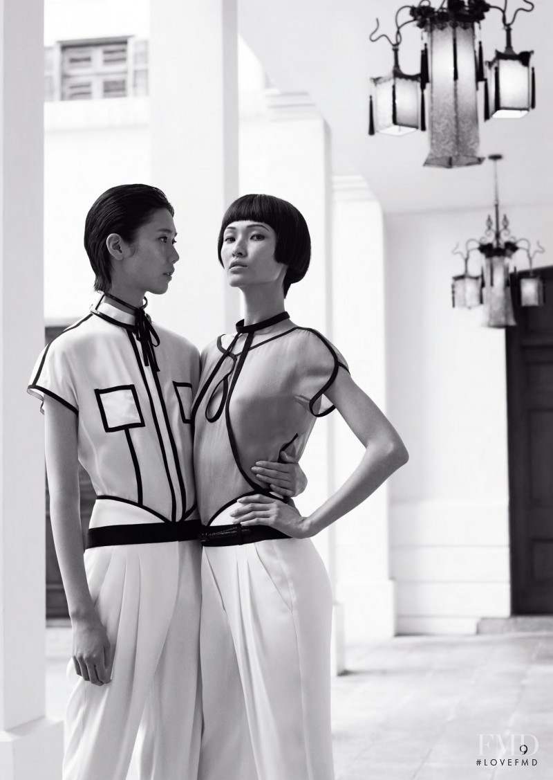 Tao Okamoto featured in  the Emporio Armani advertisement for Fall 2012