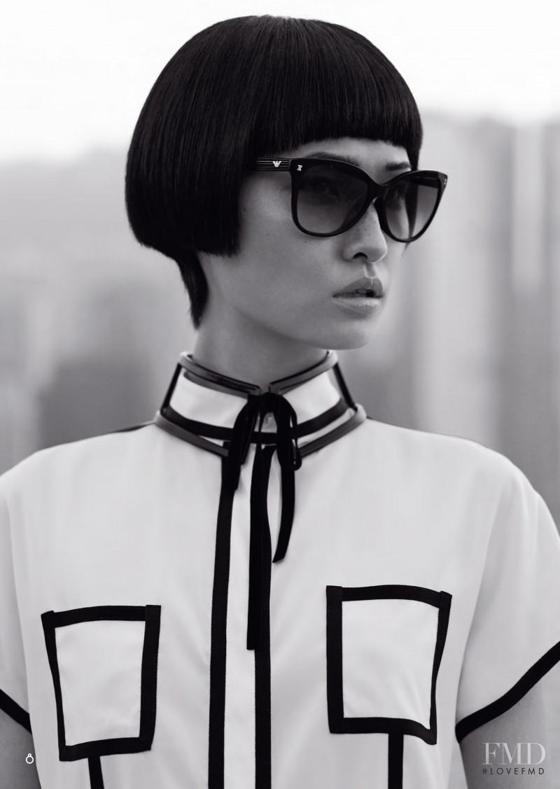 Xiao Wang featured in  the Emporio Armani advertisement for Fall 2012