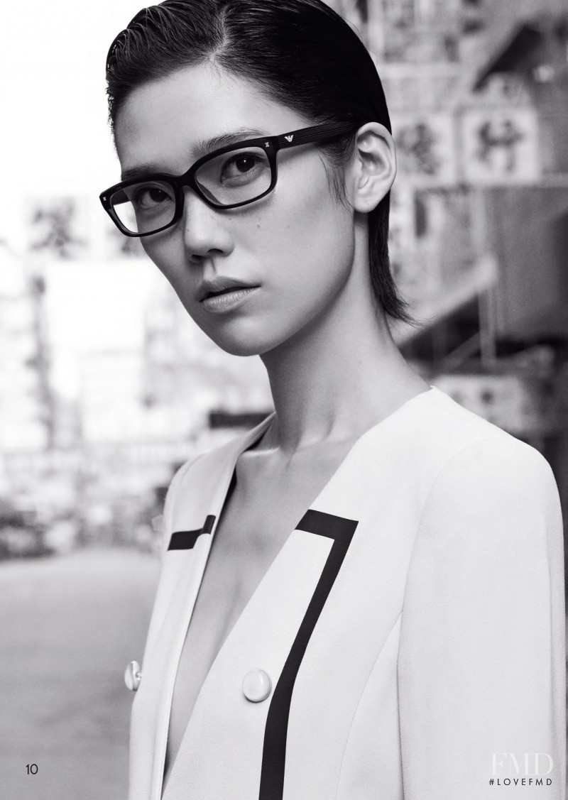 Tao Okamoto featured in  the Emporio Armani advertisement for Fall 2012