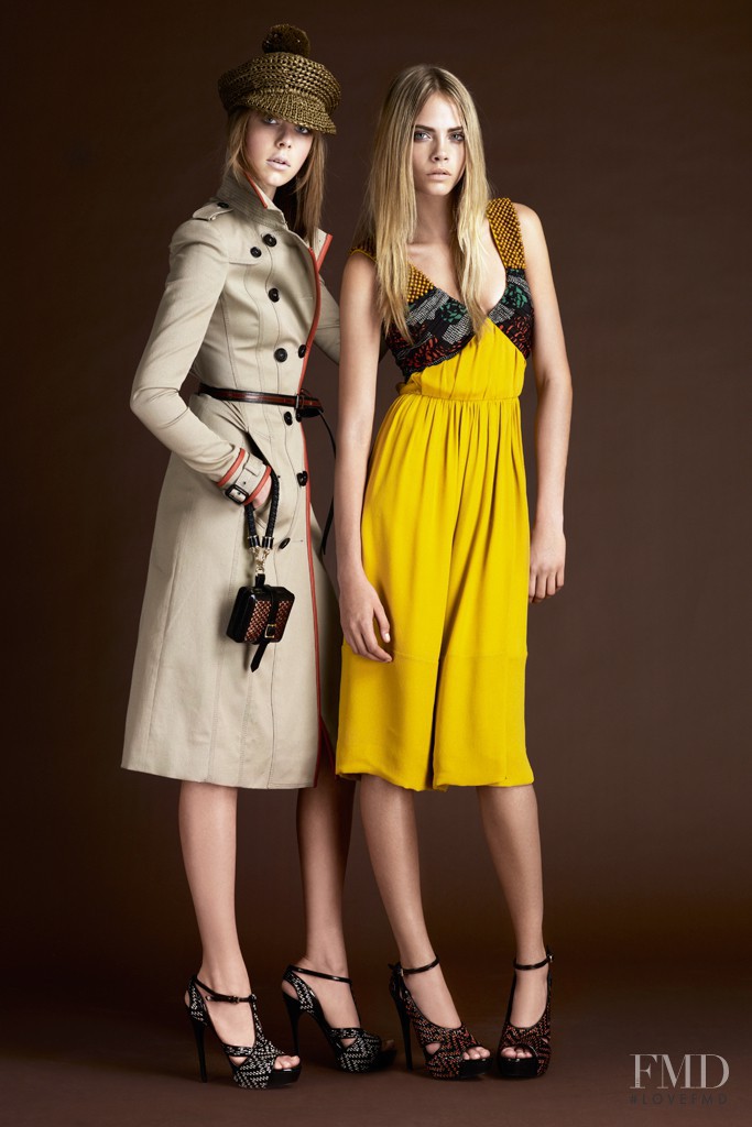 Cara Delevingne featured in  the Burberry Prorsum lookbook for Resort 2012