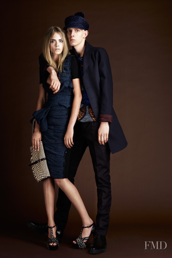 Cara Delevingne featured in  the Burberry Prorsum lookbook for Resort 2012