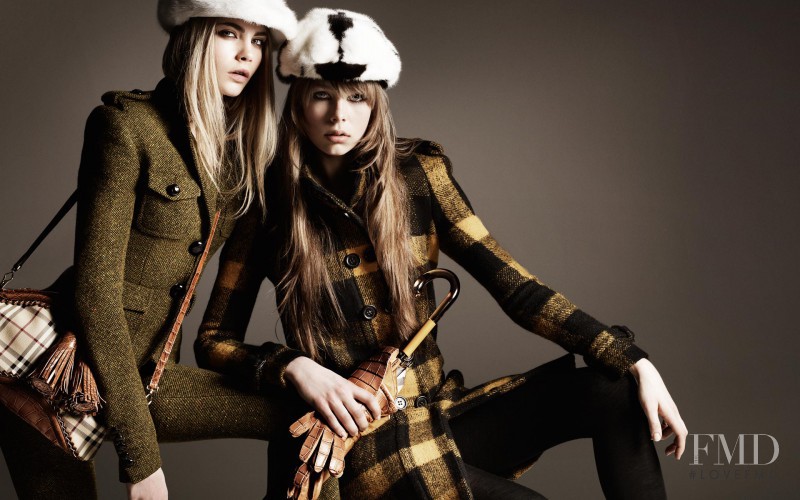 Cara Delevingne featured in  the Burberry advertisement for Fall 2011