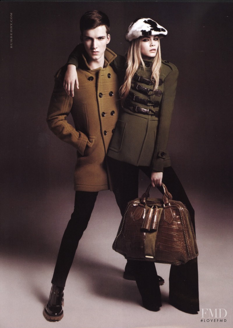 Cara Delevingne featured in  the Burberry advertisement for Fall 2011