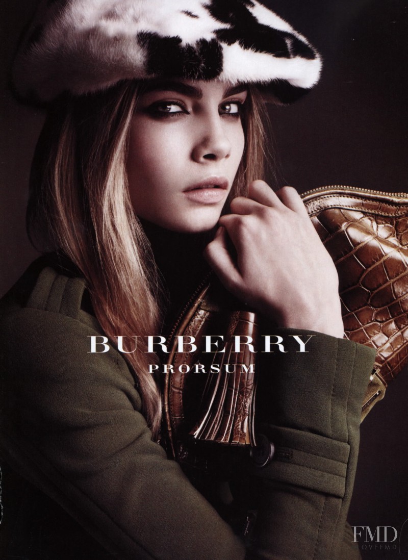 Cara Delevingne featured in  the Burberry advertisement for Fall 2011