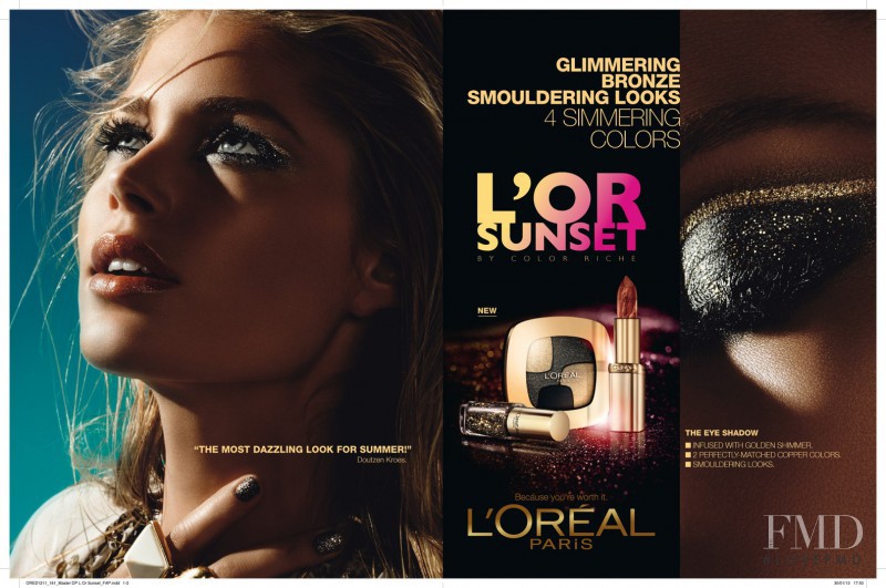 Doutzen Kroes featured in  the L\'Oreal Paris L’Oreal’s L’Or Sunset Collection advertisement for Spring/Summer 2013