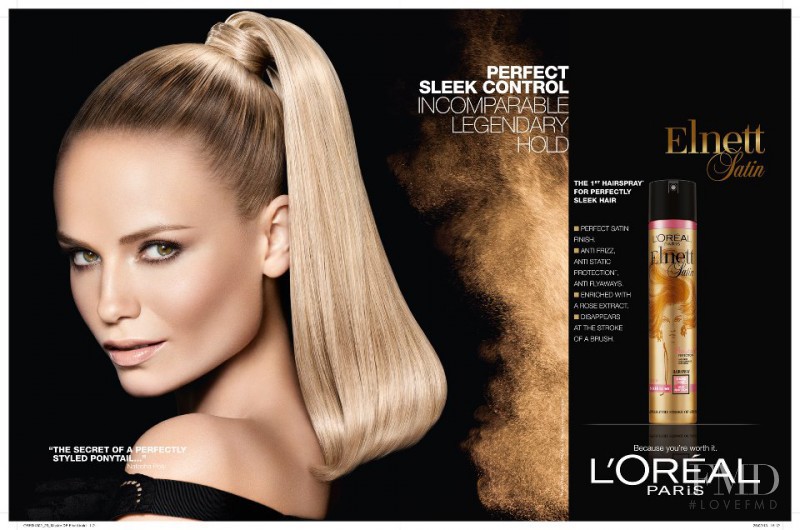 Natasha Poly featured in  the L\'Oreal Paris L\'Oreals Nutrigold - Elnett Satin advertisement for Spring/Summer 2013