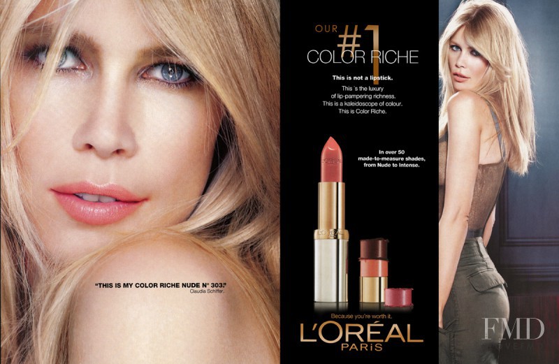 Claudia Schiffer featured in  the L\'Oreal Paris advertisement for Spring/Summer 2011