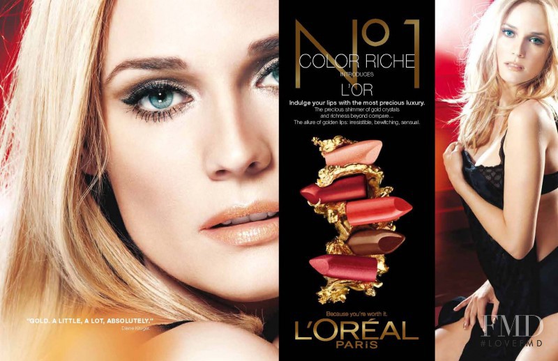 Diane Heidkruger featured in  the L\'Oreal Paris advertisement for Spring/Summer 2011