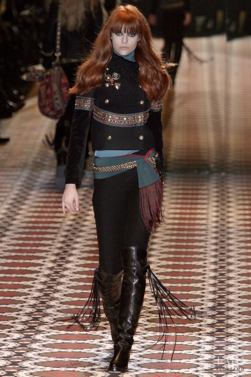 Martha Streck featured in  the Gucci fashion show for Autumn/Winter 2008