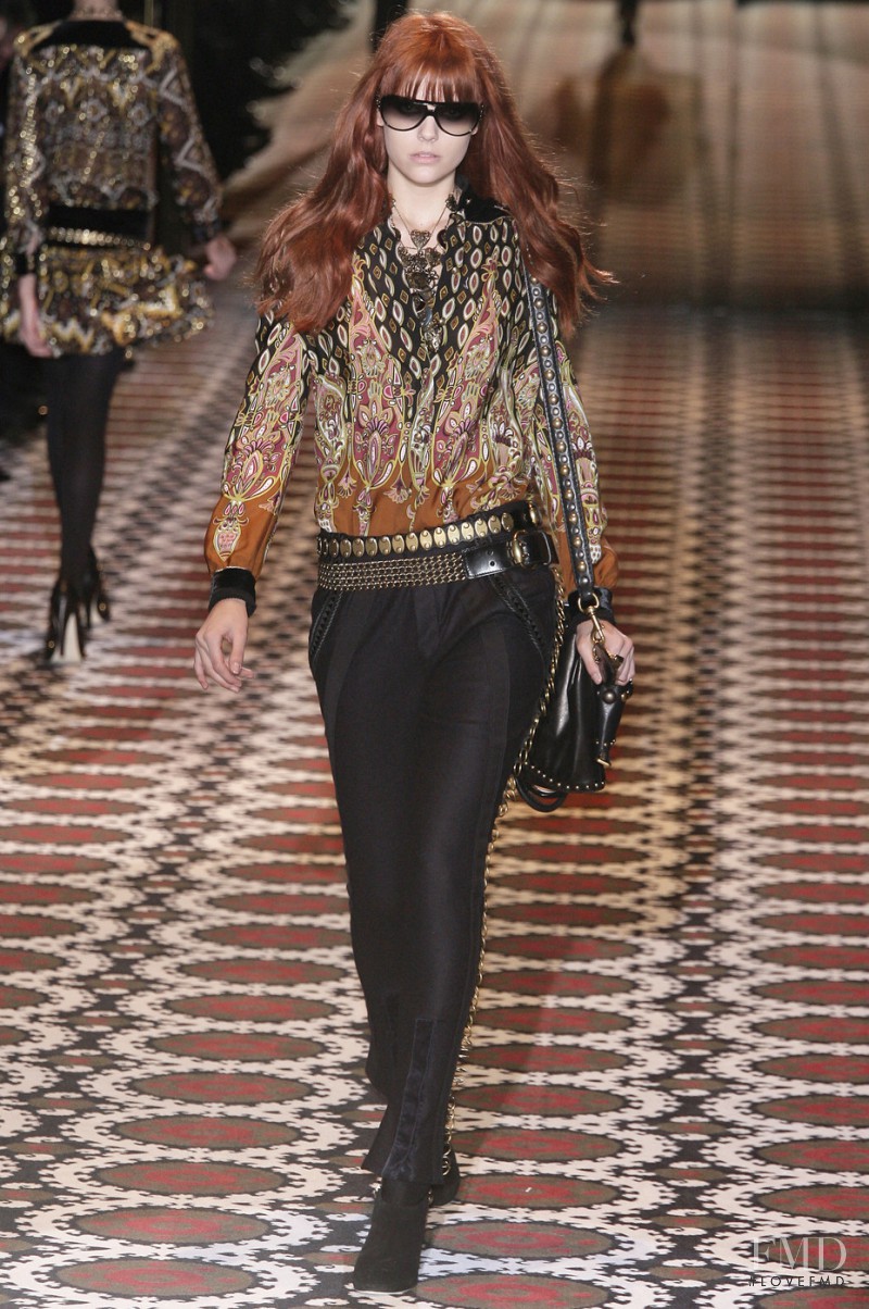Martha Streck featured in  the Gucci fashion show for Autumn/Winter 2008