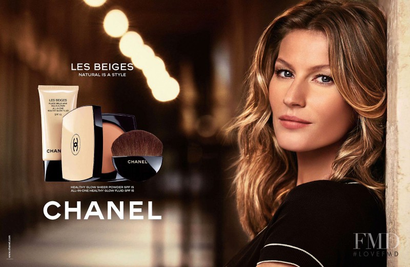 Gisele Bundchen featured in  the Chanel Beauty Les Beiges advertisement for Autumn/Winter 2014