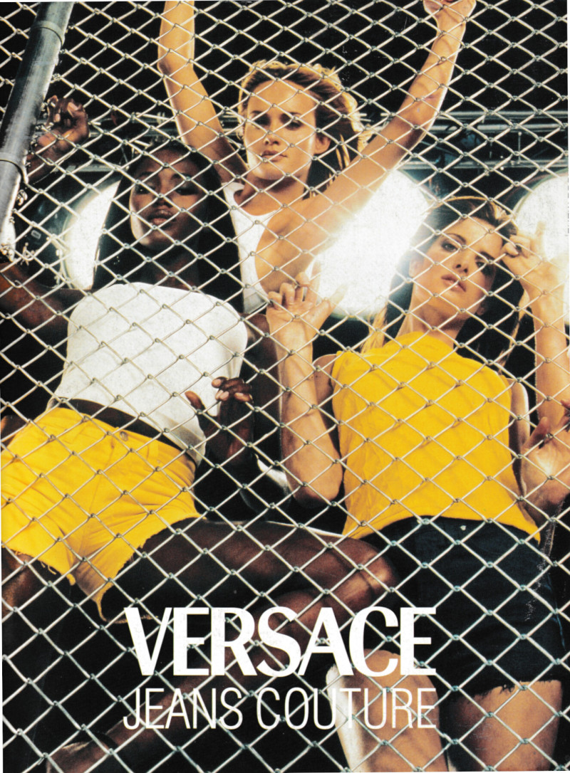 Amber Valletta featured in  the Versace Jeans Couture advertisement for Spring/Summer 1999
