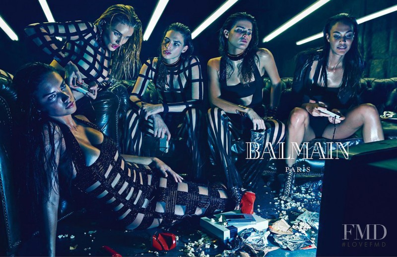 Adriana Lima featured in  the Balmain advertisement for Spring/Summer 2015