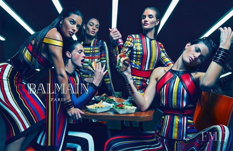 Adriana Lima featured in  the Balmain advertisement for Spring/Summer 2015