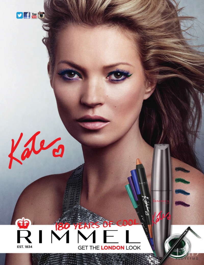 Kate Moss featured in  the Rimmel advertisement for Spring/Summer 2014