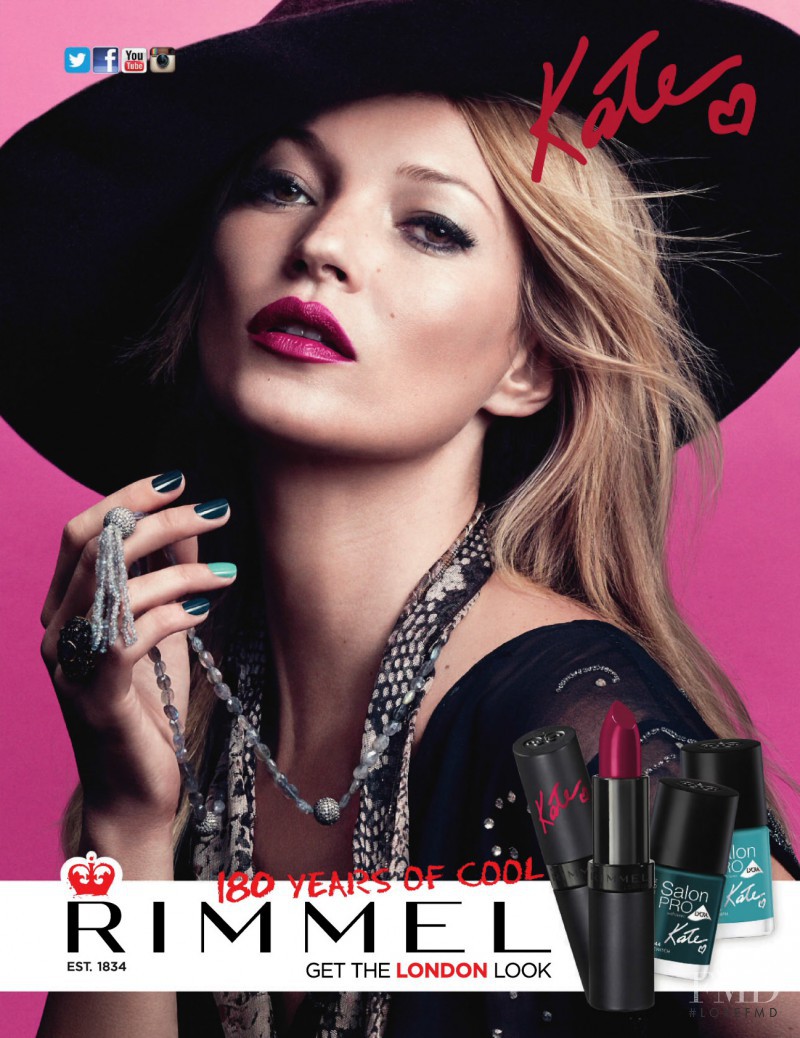 Kate Moss featured in  the Rimmel advertisement for Spring/Summer 2014