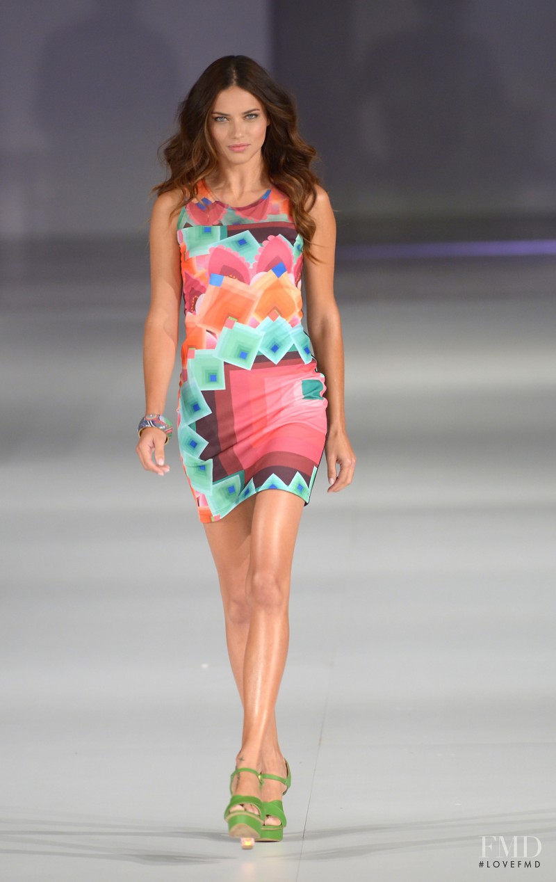 Adriana Lima featured in  the Desigual fashion show for Spring/Summer 2014