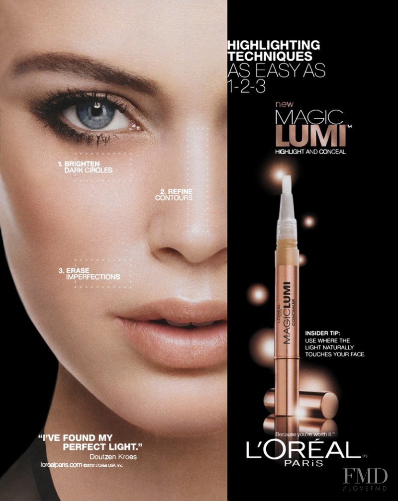 Doutzen Kroes featured in  the L\'Oreal Paris Magic Lumi advertisement for Spring 2012