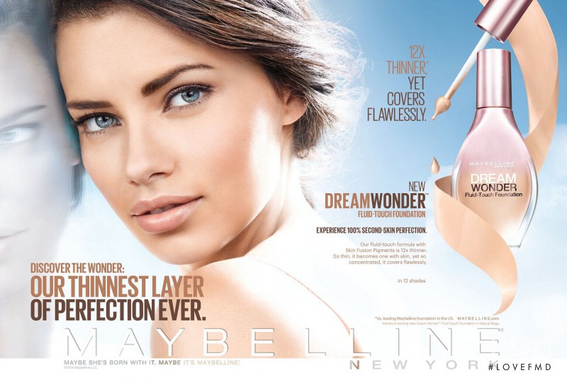 Adriana Lima featured in  the Maybelline Dream Wonder advertisement for Summer 2014