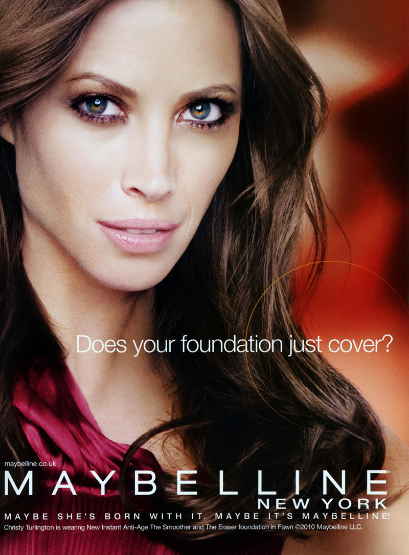 Christy Turlington featured in  the Maybelline advertisement for Spring/Summer 2010