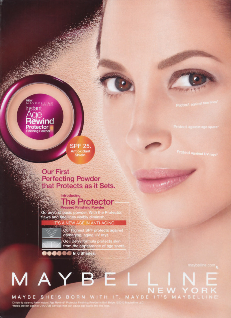 Christy Turlington featured in  the Maybelline advertisement for Spring/Summer 2010