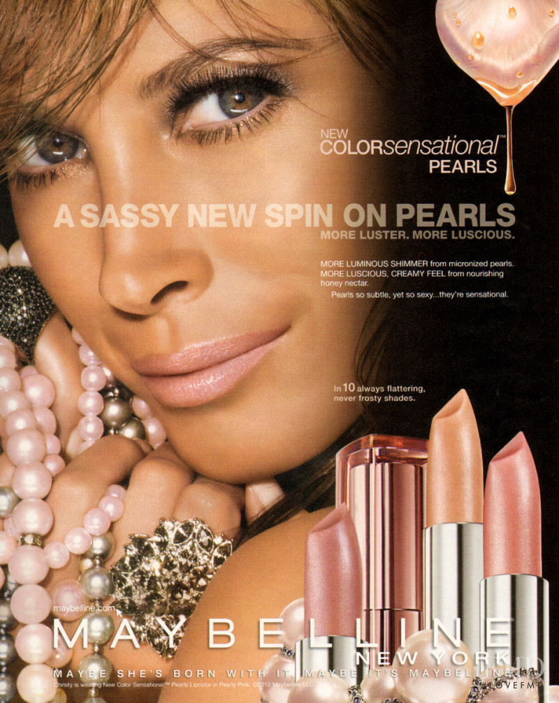 Christy Turlington featured in  the Maybelline advertisement for Spring/Summer 2010