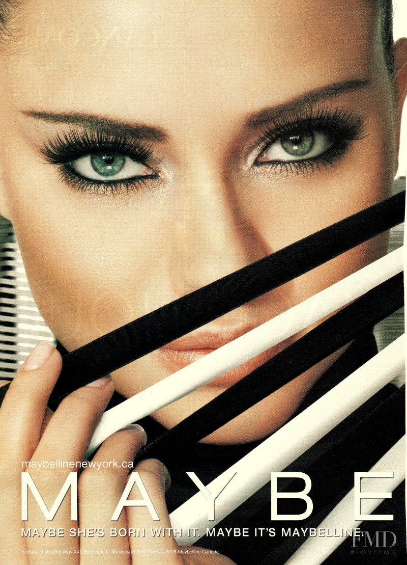 Adriana Lima featured in  the Maybelline advertisement for Autumn/Winter 2010
